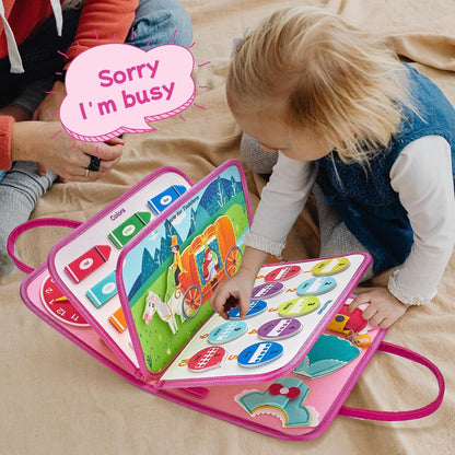 Freebear Busy Board Toddler Travel Toys Sensory Toys for Toddlers 1 2 3 4, Montessori Learning Toys for Toddlers Activities Board, Educational Toys for 3 4 Year Old Boys Girls Gift, Dinosaur