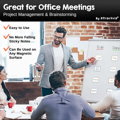 Attractivia Dry Erase Magnetic Labels 7.3 x 5.6 in, Dry Erase Magnets, 20-Pack, White Erasable Write-On All-Purpose Labels, for Office, Education, Home, Whiteboard