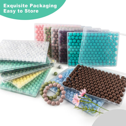 65Pcs 19mm Silicone Beads for Keychain Making Bracelet Necklace, Bulk Round Silicone Beads for Pens（Christmas Green） - Colors A