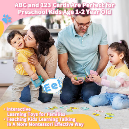 Aullsaty Talking Flash Cards for Toddlers 1-3, Upgraded 248 Sight Words Montessori Speech Therapy Toy, Autism Sensory Educational Learning Toys, Birthday Gifts for Boys Girls (Pink)