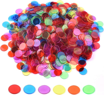 Coopay 500 Pieces Plastic Learning Counters Disks Bingo Chip Counting Discs Markers for Math Practice and Poker Chips Game Tokens Kids Reward, 1 Inch (Yellow)