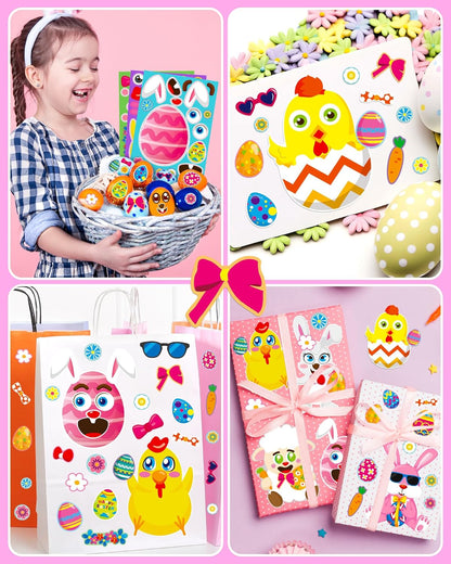 24 Pcs Make Your Own Dinosaur Sticker Sheets, Dinosaur Party Favors Face Stickers for Kids Boys Toddlers Crafts Activities Gift Bags Birthday Party Valentines Day Gifts for Kids Classroom