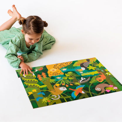 Petit Collage Floor Puzzle, Our World, 24-Pieces – Large Puzzle for Kids, Completed Map Puzzle Measures 18” x 24” – Makes a Great Gift Idea for Ages 3+