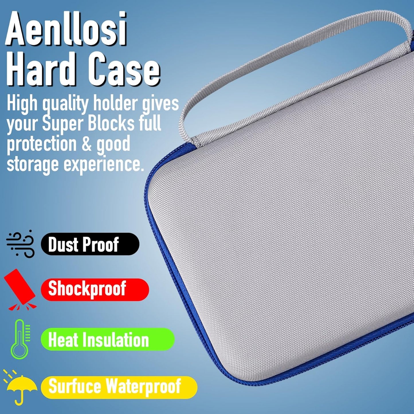 Aenllosi Case Compatible with GiiKER Super Blocks Pattern Matching Puzzle Games, Mesh Pocket for Colored Pieces & Batteries (Case Only)