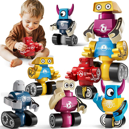 Magnets Robot Building Toys for Kids Ages 3-5 4-8 - 106 PCS Monsters Toys Robot Stacking Building Blocks Set with Storage Box, Creative Learning Christmas and Birthday Gifts for Boys Girls 2-4