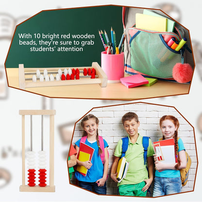 12 Pcs Mini 20-Bead Wooden Rekenrek Abacus 2-Row Counting Rack Educational Toys Math Skills Manipulatives Students Elementary School Classroom Activities