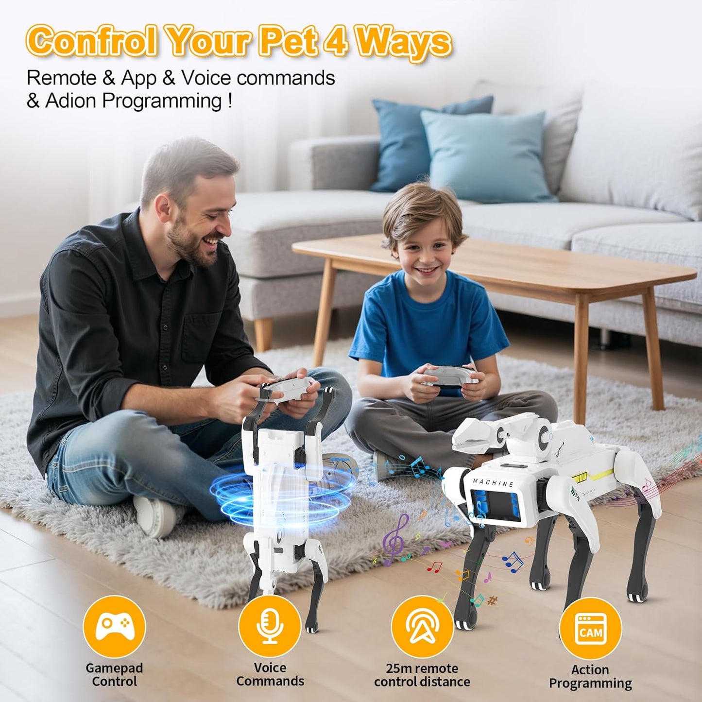 Smart Robot Dog - Interactive STEM Pet with Voice Control, 30+ Actions & APP Programming, Durable Design for Kids Age 6+ (Compatible with iOS/Android)