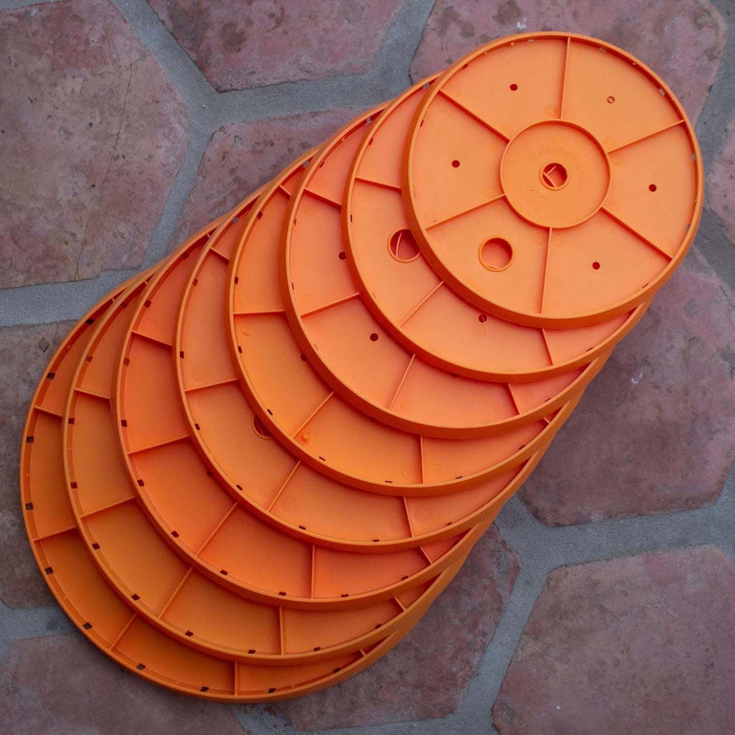 Bloem Ups-A-Daisy Round Planter Insert: 15" - Orange - Durable Resin Disk, Drainage Holes, Place Inside A Planter, Use Less Potting Soil, for Indoor & Outdoor Use, Gardening