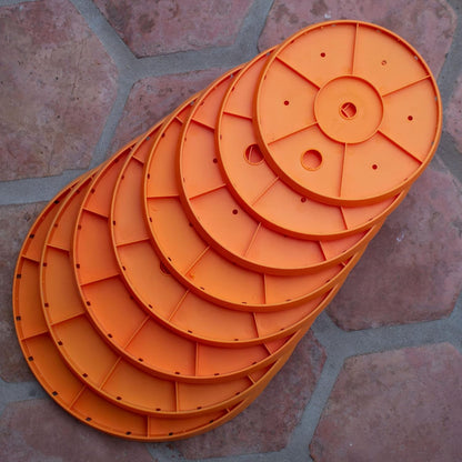 Bloem Ups-A-Daisy Round Planter Insert: 15" - Orange - Durable Resin Disk, Drainage Holes, Place Inside A Planter, Use Less Potting Soil, for Indoor & Outdoor Use, Gardening