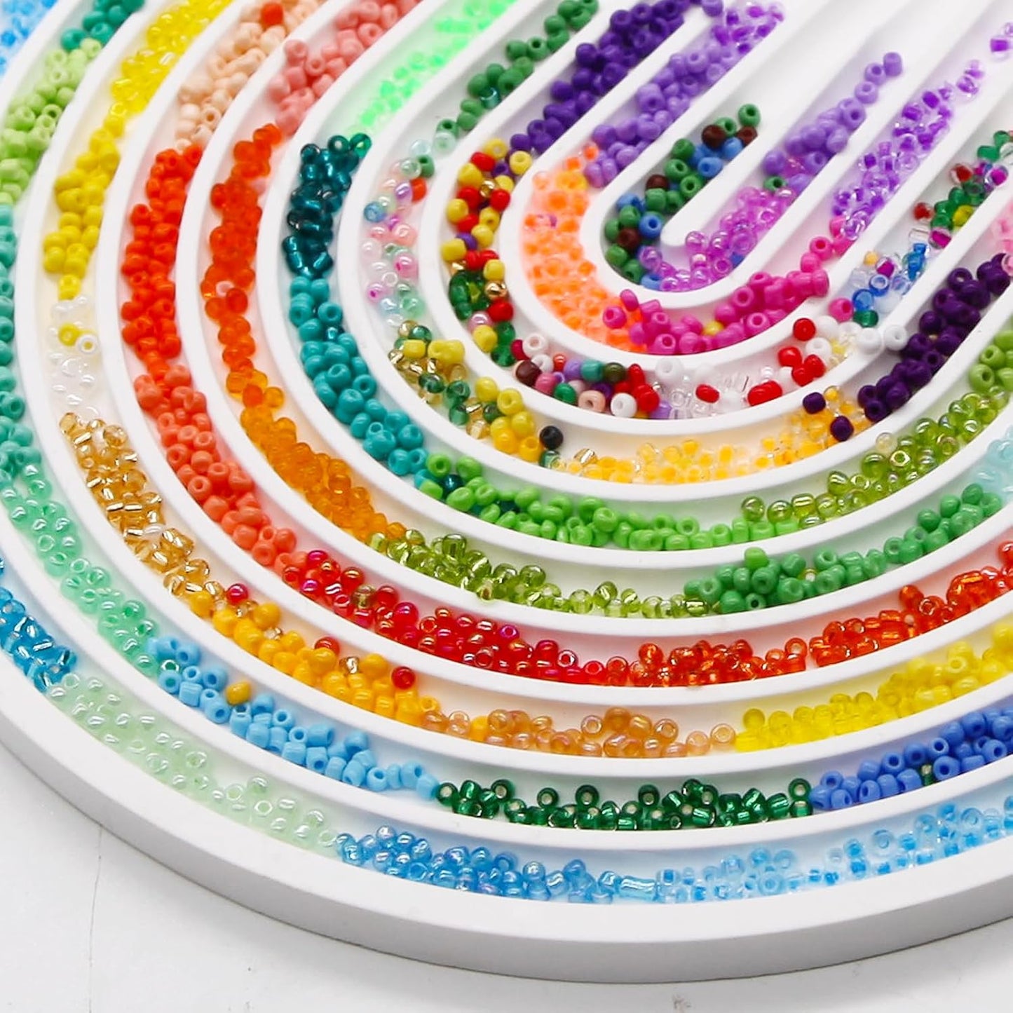 EuTengHao 3mm Glass Seed Beads for Bracelet Making Kit, 8/0 Small Craft Beads for Bracelet Necklaces Crafting Jewelry Making Supplies (36000Pcs,144 Colors)