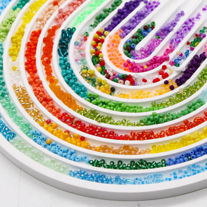 EuTengHao 3mm Glass Seed Beads for Bracelet Making Kit, 8/0 Small Craft Beads for Bracelet Necklaces Crafting Jewelry Making Supplies (36000Pcs,144 Colors)