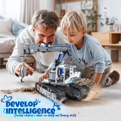 SMILESSKIDDO Science Kits for Kids Age 8-12 - 137 Pcs STEM Toys for Ages 8-13 with Hydraulic Grab, Teen Boys Gift Ideas Crane Toy, Teenage Engineering Kit Construction Vehicle Toys