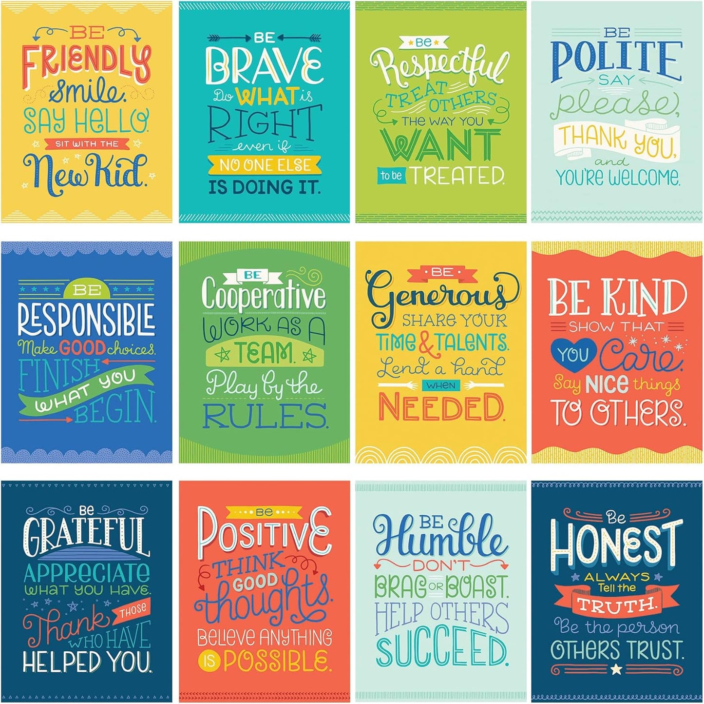 Carson Dellosa 14-Piece Mathematics Strategy Posters, 8.5" x 11" Wall Art Ten Frame, Counting, Number Line, Math Manipulatives, Facts, and More Strategies, Classroom Decor and Teacher Supplies
