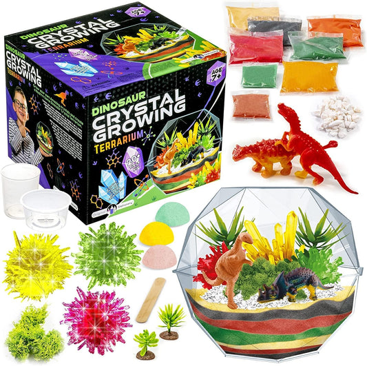 Original Stationery Crystal Growing Kit - Unicorn Terrarium, 6.3 x 5.8 in, Multicolor - STEM Science & Craft Kits for Kids Ages 7-12 - Grow Your Own Crystal Garden with Magic Rocks & Flower Charms