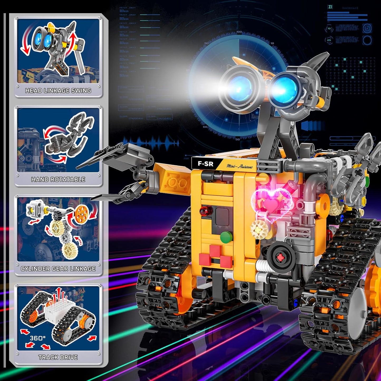 Demkia Robot Building Kit for Kids and Adults, 4-in-1 Rechargeable RC Robotics Kit with Remote & App Control, STEM Coding Toys & Science Projects, Birthday Gifts for Boys Ages 8-12+ (588 Pcs)