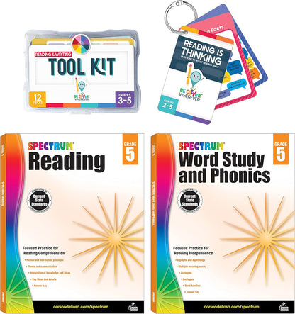 Carson Dellosa 531pc K-2 Literacy Bundle, Kindergarten, 1st Grade, 2nd Grade Phonics Posters, Bulletin Board Sets, Instructional Resources, Dry-Erase Manipulatives, Big Box of Sentence Building Game