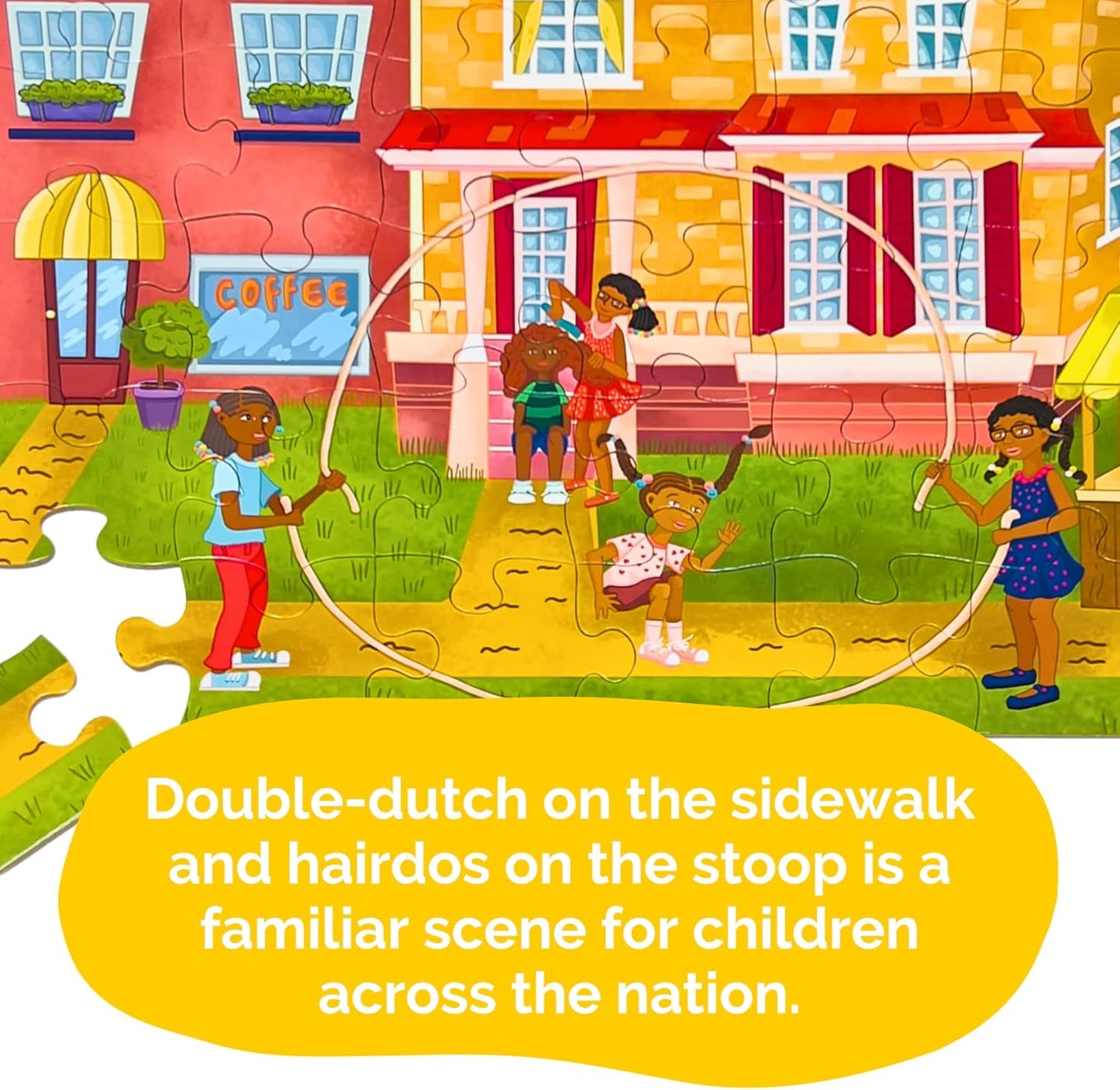 Upbounders® 48 Piece Jumbo Floor Puzzle for Kids | Barbershop Beginner Puzzle | Pretend Play & Learning Toy for Boys Girls Ages 4 5 6 | Black Brown Boy at The Barber (Multicultural)