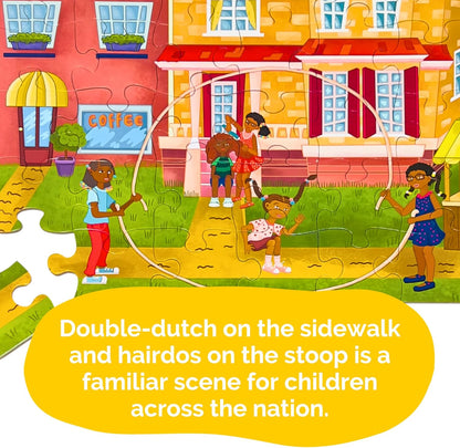 Upbounders® 48 Piece Jumbo Floor Puzzle for Kids | Barbershop Beginner Puzzle | Pretend Play & Learning Toy for Boys Girls Ages 4 5 6 | Black Brown Boy at The Barber (Multicultural)