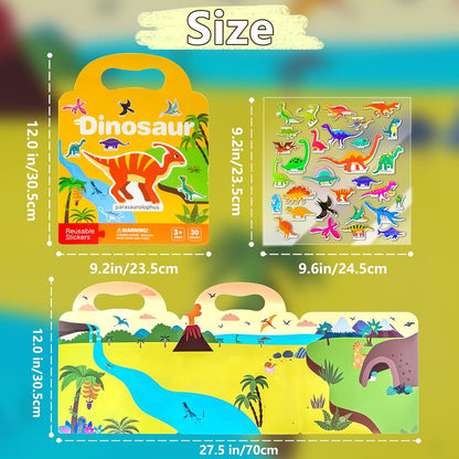Reusable Sticker Books for Toddlers 1-3, Puffy Stickers Book for Kids Ages 2-4, Toddler Travel Activities Book Toy for Birthday Christmas - Christianity Jesus, Noah's Ark, Fairy Tales(3 Set)