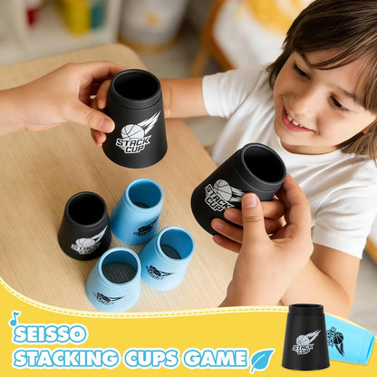 SEISSO Quick Stacking Cups, Stacking Cup Set Classic Stack Training Game Toys,12PCS Purple Stacking Cup Set for Boys Girls Kids