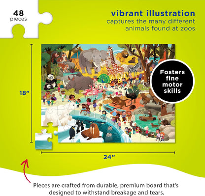Crocodile Creek Above + Below 48-Piece Jigsaw Floor Puzzle - Fun Floor Puzzles for Kids Ages 4-8, Jumbo Unicorn