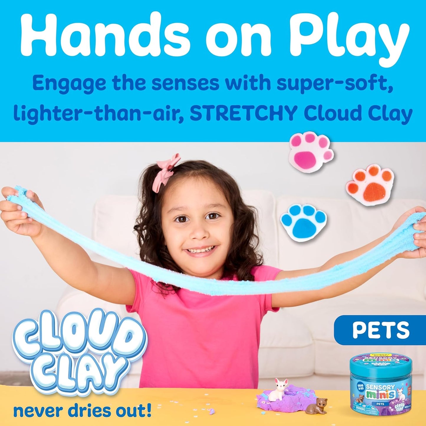 Creativity for Kids Sensory Minis Construction Kit | Cloud Clay Sensory Toy with Excavator for Kids | Spring Crafts that are Mess-Free, Screen-Free Travel Toy (Ages 3+)