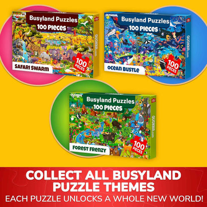 QUOKKA 100 Piece Puzzles for Kids Ages 4-6 – Floor Kids Puzzles Ages 6-8 Year Old – Toy for Learning Forest Animals for 8-10 yo – Jigsaw Toddler Game for Boy and Girl 3-5