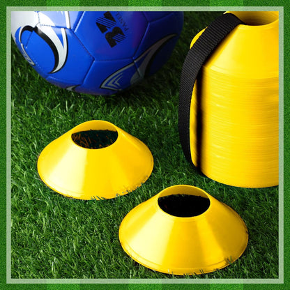 Hanaive 100 Pieces Mini Soccer Cones for Sport Drills 5 Inch Agility Disc Cones with Accessories for Kids Football Training