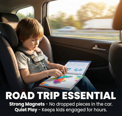 TRAVOFUN Magnetic Fishing Game Book - Travel Toys for Toddlers 3-5 - Car Road Trip Essentials & Airplane Activities for Kids - Montessori Learning Gift with 2 Poles & 27 Ocean Fish (Quiet & Portable)