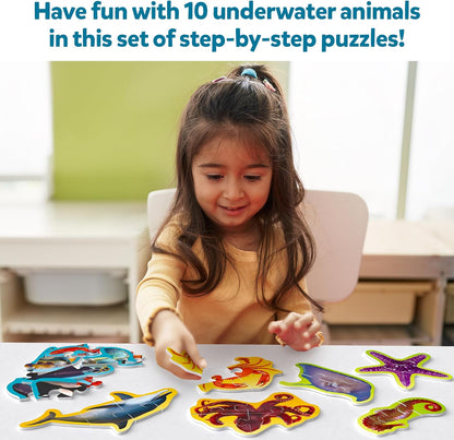 Skillmatics Step by Step Puzzles - 40 Piece Jigsaw & Toddler Puzzle, Montessori Educational Toy for Boys & Girls, Farm Animals, Travel Friendly, Gifts for Kids Ages 3, 4, 5 and Up