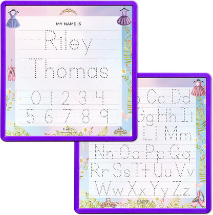 Kid's Name Tracing Board | Dry Erase Letter Tracing | Reusable Writing Practice Board | Personalized | Ballet Theme