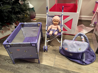 Anivia Stroller Toy Collection Doll Stroller Baby Doll Accessories for Toddlers 1-3Heart Design Gifts for Toddlers and Girls Toy Stroller