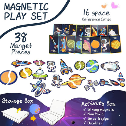 Marble Run for Kids, Vertical Magnetic Marble Maze Track with Doodle Board & Residue-Free Nano-Adhesive, STEM Explorers Brain Teaser Toy for Boys Girls Ages 3-12, Creative Thinking Games Gifts