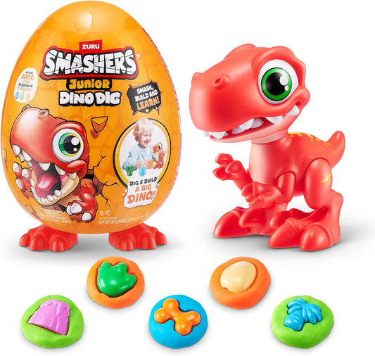 Smashers Junior Dino Dig Small Egg (Raptor) by ZURU 12+ Surprises Compounds Mold Dinosaur Preschool Toys Build Construct Sensory Play - 3 Years+
