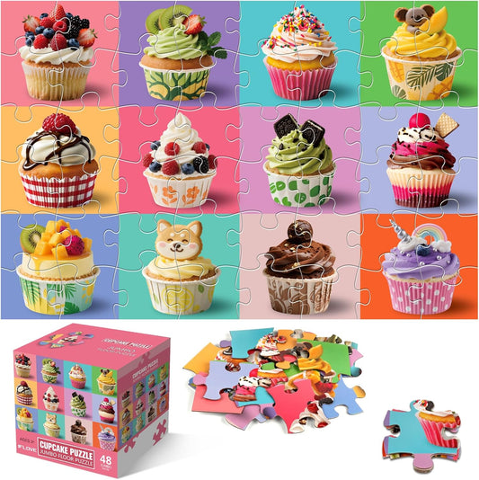 Jumbo Floor Puzzle for Kids,48 Piece Colorful Donuts Jigsaw Puzzles,Learning Educational Toys for Toddlers Ages 3-5,Children Easter Gift for Boy Girl Ages 4-8 (Donut)