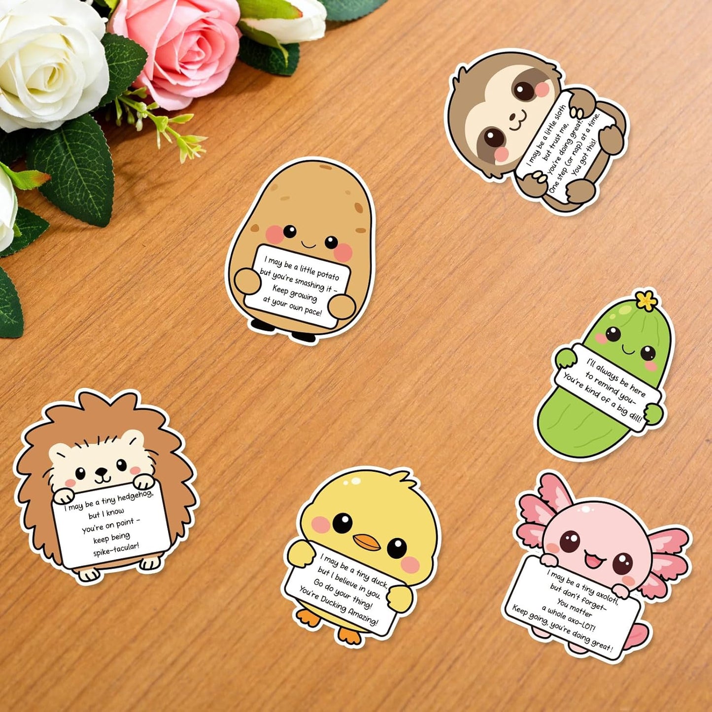 16pcs Emotional Support Animal Refrigerator Magnets, Funny Cartoon Positive Animal Fridge Decorative Magnets with Encouraging Words for Office Home Locker Whiteboard