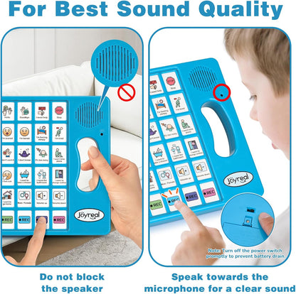 Joyreal AAC Device for Autism, Non Verbal Communication Tools for Speech Therapy & Stroke Rehab. Autism Communication Board with 5 Programmable Buttons & Adjustable Volume, Autistic Kids Must Haves