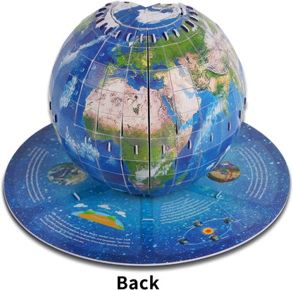 3D Puzzles for Kids Ages 8-10-12-14 Earth Globe DIY Geography Puzzle, Educational Learning Toys 3D Jigsaw World Globe Map Model Kit Teaching Aids Birthday for Boys Girls, 50 Pieces