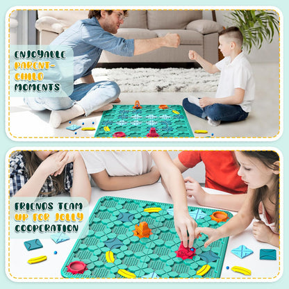 STEM Logic Road Builder Toys: Board Games Toys for 5 Year Old Kids, Montessori Brain Teaser Puzzles Educational Learning Activities Toy for Kid Ages 3 4 6-8 12 Boys Girls Gifts (Orange 32PCS)