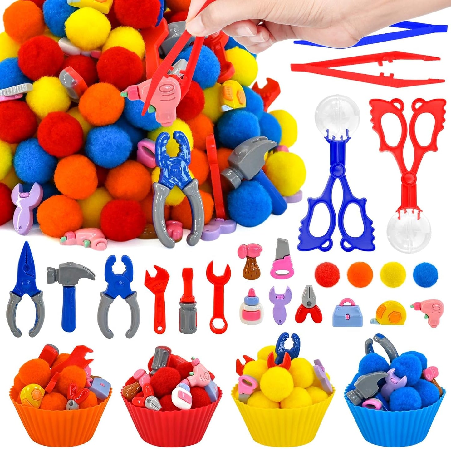 270 Pcs Numbers and Letters Sensory Bin Items Back to School Counting Sorting Sensory Bin Filler Fine Motor Numbers and Letters Geometric Figure Counts for Easter Spring Summer Sorting