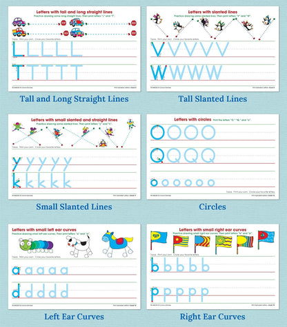 Key Education Publishing Write-On/Wipe-Off Print Alphabet Letters, Literacy Activities, Develop Handwriting and Fine Motor Skills, Teaches The Alphabet and Letter Sounds Ages 5+ (21 pc), 5.5" x 8.5"