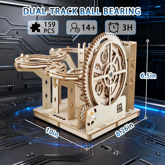 3D Wooden Puzzles for Adults - Space Station Mechanical Model Kit with Lights & Music, 511PCS Adult Wooden Puzzles, DIY Building Toy for Teen & Adults, Miniature House Kit for Birthday Father's Day
