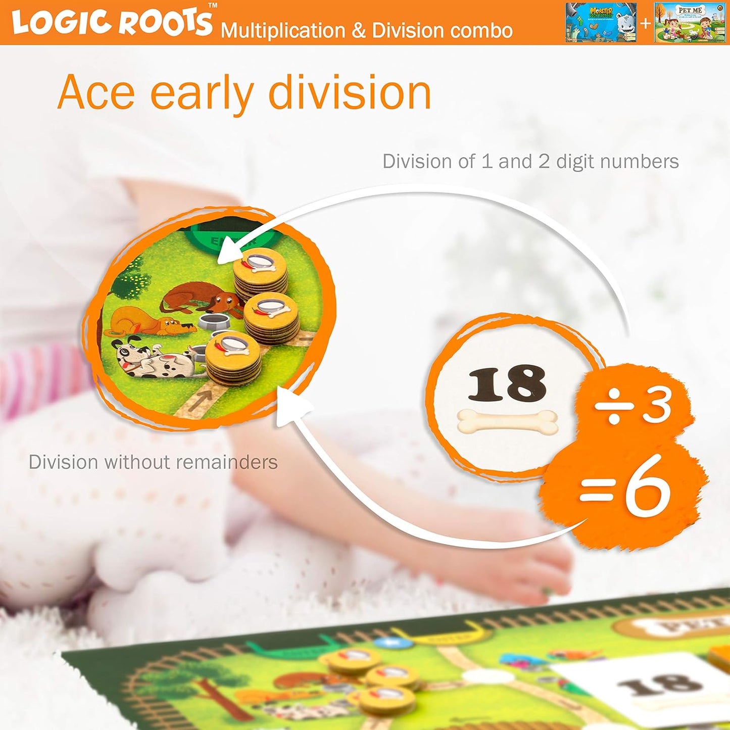 Monster Sock Factory Multiplication and Division Game - Fun Math Board Game for 6-10 Year Olds, Easy to Play STEM Toy for Kids at Home, Learning Gift for Girls & Boys, Grade 1 and Up