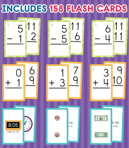 Carson Dellosa Addition, Subtraction, Division, and Multiplication Flash Cards, 4 Sets of Flashcards, Math Games for Kids 8-12, 3rd Grade Mathematics and Up