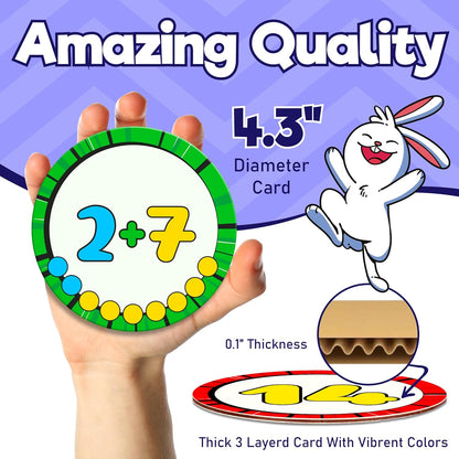 Math Flash Cards for Kids – Interactive Math Practice Kit with Addition & Subtraction, Preschool Learning Activities and Kindergarten Flash Cards for Classroom or Homeschool