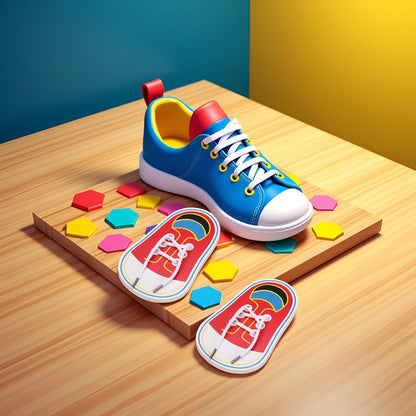 2Pcs Wooden Threading Shoes Training Board, Wooden Learn to Tie Your Own Shoes Threading Lacing Shoes Training Early Learning Kits | Threading Lacing Shoes Training Board Early Learning