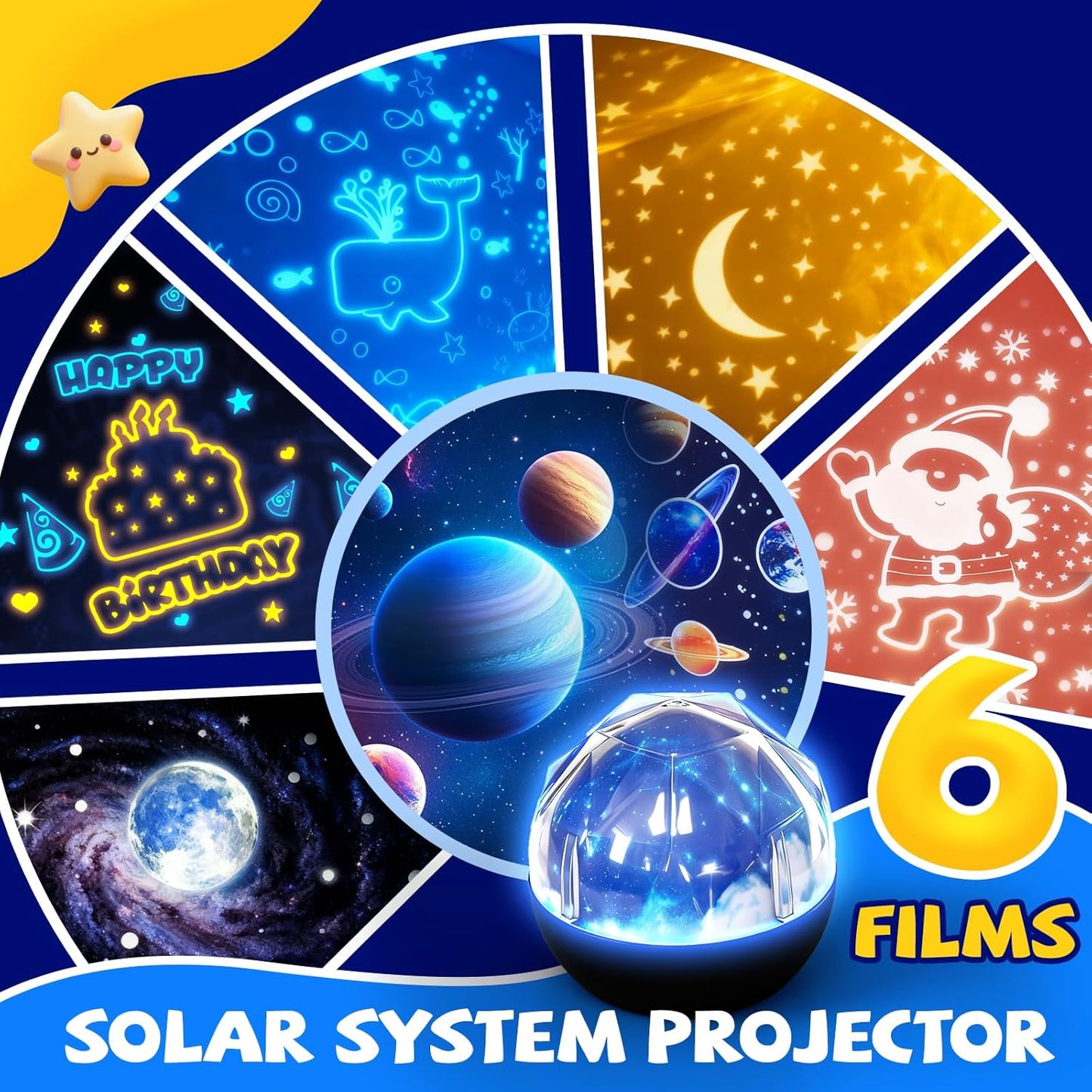 TOURACE Solar System Projector, Star Night Light for Kids, Planet Toys, Space Light, Universe Projectór, Space Lamp, Teen boy Girl Bedroom, Planets Toy, Planetarium Projector, Boys Gift, Christmas.