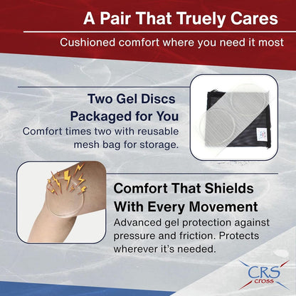 CRS Cross Gel Discs. Ankle Gel Pads. Premium Cushion and Protection for Ice Skates, Hockey, Roller Skating, Inline, Hiking, Riding, and Ski Boots.