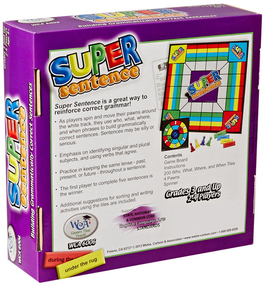 Learning Advantage Super Sentence Game | Grades 3+ | Literacy Game for Kids | Learn How to Structure Sentences