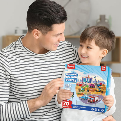 SYNARRY Solar System Floor Puzzles for Kids Ages 4-8, Large 70 Piece Jigsaw Puzzles for Kids Ages 4-6, Space Planet Astronaut Toys Puzzles, Preschool Learning Toys, Easter Basket Stuffers for Boy Girl